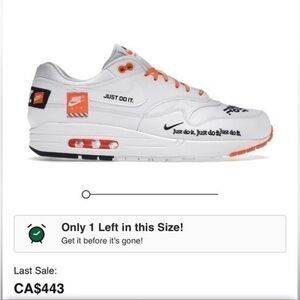 Nike Air Max 1…very rare sneakers orange & white size 9. Very rare to find. 👟👟👟